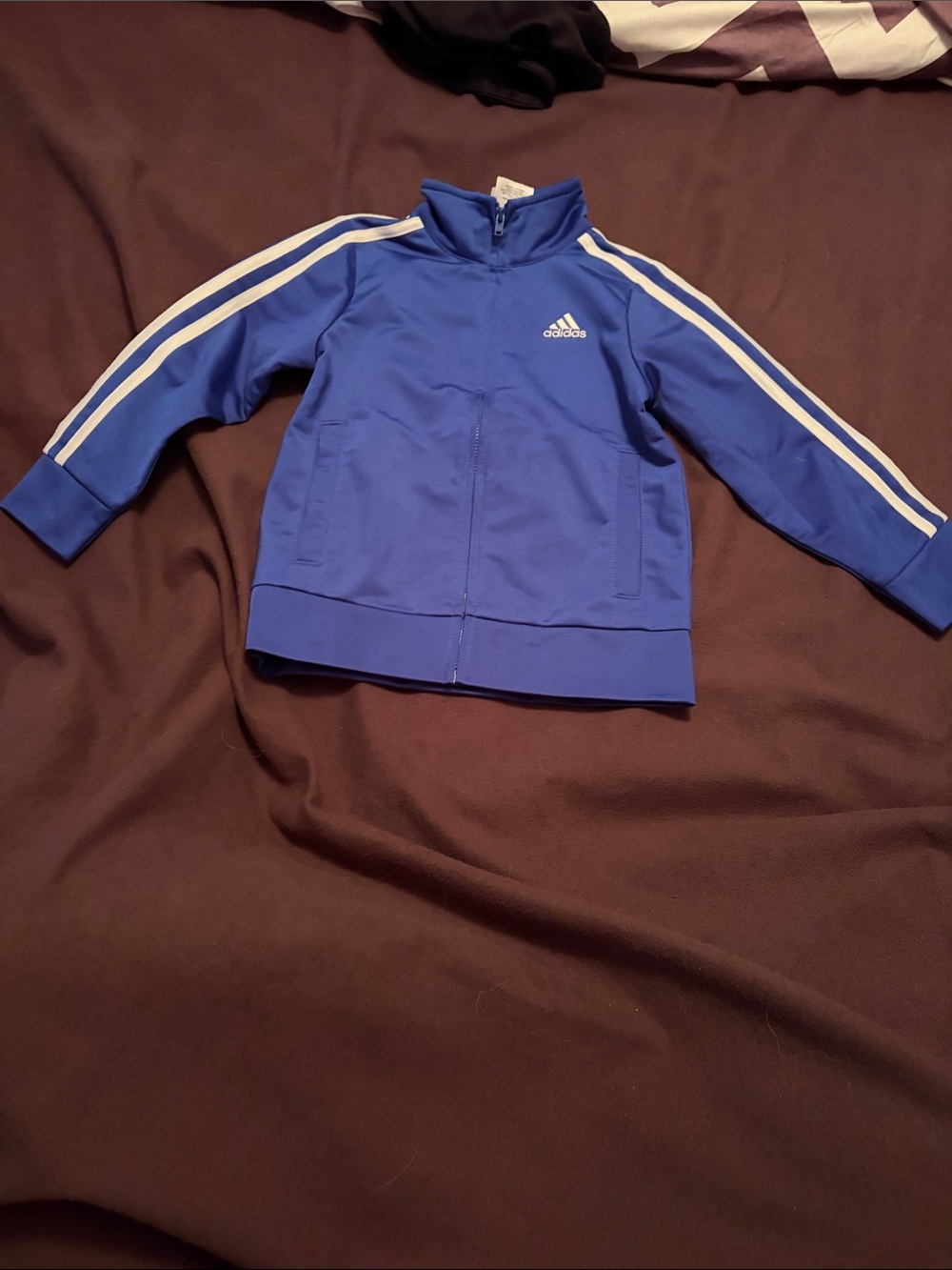 Adidas Blue Track Jacket with White Stripes